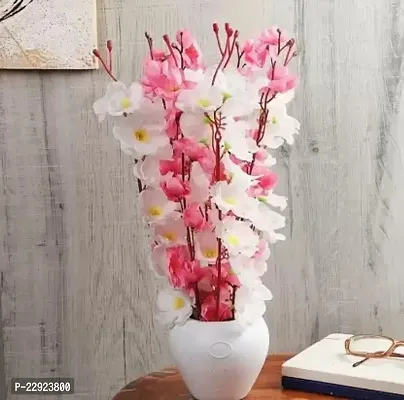 Wild Artificial Plant With Pot 30 Cm, White, Pink
