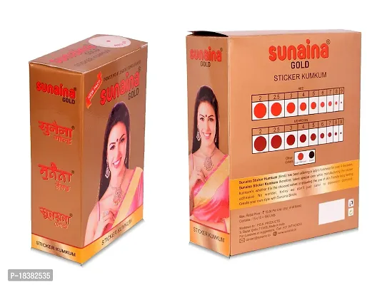 Sunaina New Gold Sticker Kumkum Forehead Maroon Round Pottu Bindis Velvet Bindi Box With 15 Cards/Flaps For Women  Girls-thumb4