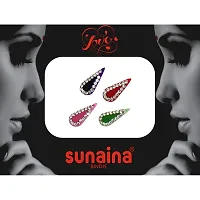 Sunaina New Love Collection Tilak Stone Border Multicolor/Red/Maroon Bindis For Women  Girls (pack of 3) (Multicolor)-thumb1