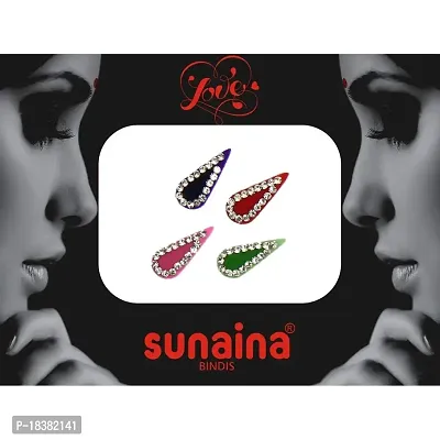 Sunaina New Love Collection Tilak Stone Border Multicolor/Red/Maroon Bindis For Women  Girls (pack of 3) (Multicolor)-thumb2