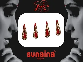 Sunaina New Love Collection Multicolor/Red/Maroon Tilak Stone Border Bindis For Women  Girls [Pack of 3]-thumb3