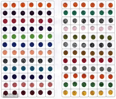 Sunaina Colorz Multicolor Bindis Glitter Round Velvet Tikka Bindiya Shining Sparkle Colorful Chamki Sticker Kumkum Bindi For Women  Girls-thumb4