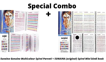 SUNAINA (original) Spiral COMBO Multicolour Mini Bindi Book+ Sunaina Genuine Multicolour Spiral Parvati Bindi Book For Women  girl-thumb1