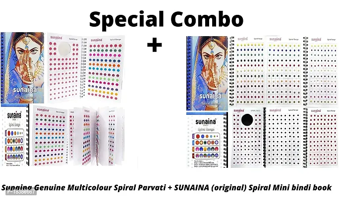 SUNAINA (original) Spiral COMBO Multicolour Mini Bindi Book+ Sunaina Genuine Multicolour Spiral Parvati Bindi Book For Women  girl-thumb2