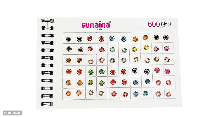 Sunaina (Original) Spiral Pastel Color Round Golden Stone Border Elegant Bindi Book For Women  Girl (Pack of 600 bindi)-thumb4