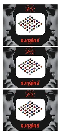 Sunaina New Love Collection Diamond Stone Bindis for Women  Girls [Pack Of 3] (Multicolor)-thumb2