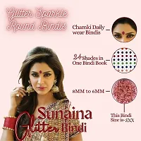 Sunaina Colorz Multicolor Bindis Glitter Round Velvet Tikka Bindiya Shining Sparkle Colorful Chamki Sticker Kumkum Bindi For Women  Girls-thumb2