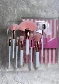 Sunaina Makeup White Brush Set 8 +1 Sponge for Foundation, Powder, Cream Blush, Eye shadow, Face makeup Soft Bristle Brush Kit for professional use Brush Tool Kit-thumb1