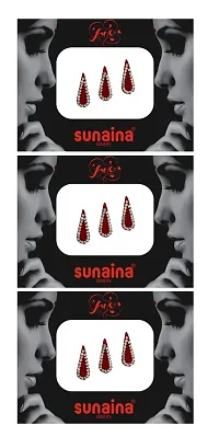 Sunaina New Love Collection Tilak Stone Border Multicolor/Red/Maroon Bindis For Women  Girls (pack of 3) (Maroon)-thumb2