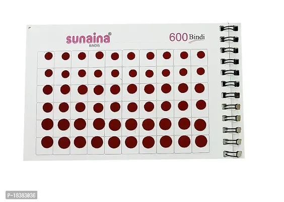 Sunaina Simple Plain Round Pastel Multicolour Forehead Sticker kumkum with diff Sizes spiral Bindi Booklet For Women  Girls (Mix Size Bindi Book - Total 600 bindis)-thumb5