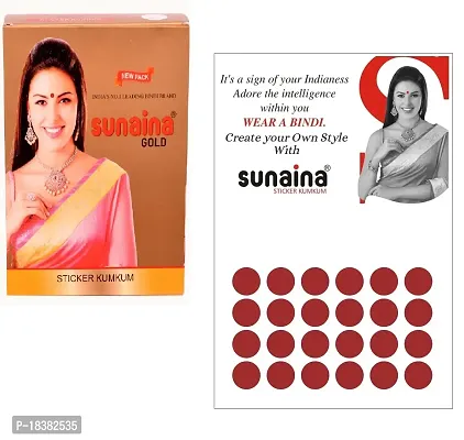 Sunaina New Gold Sticker Kumkum Forehead Maroon Round Pottu Bindis Velvet Bindi Box With 15 Cards/Flaps For Women  Girls-thumb2