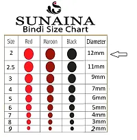 Sunaina New Gold Sticker Kumkum Forehead Light Maroon Round Bindis Velvet Bindi Box With 15 Cards/Flips For Women  Girls (GLM-2 (12MM))-thumb2