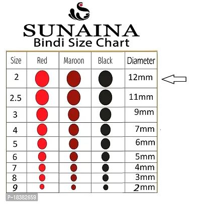 Sunaina New Gold Sticker Kumkum Forehead Light Maroon Round Bindis Velvet Bindi Box With 15 Cards/Flips For Women  Girls (GLM-2 (12MM))-thumb3