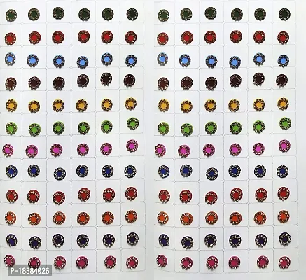 Sunaina COLORZ Multicolor Sticker Bindiya Golden Stone Border Kumkum Bindi Book for Women  Girls Size-3 (Pack of 144 Bindis) (SCMSBB103)