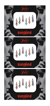 Sunaina New Love Collection Multicolor Mix Size  Mix Design Bindis for Women  Girls [Pack Of 3] (Long)-thumb2