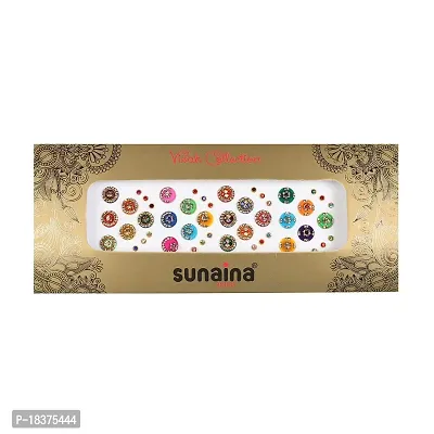 Sunaina Vivah Collection Multicolour Mix Design Round Bindis for Women [SVC909]