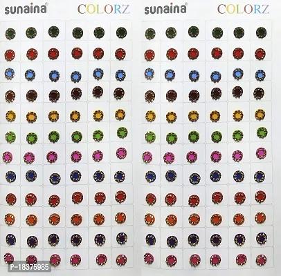 Sunaina COLORZ Multicolour Stone Border 144 Bindi Book For Women Size-3 [SCMSB103]