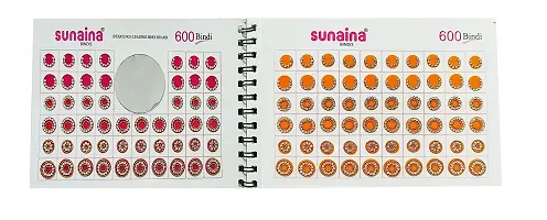 Sunaina (Genuine) Spiral Multicolor mix Round Design  Mix Match Silver Stone Studded Bindi Book For Women  Girls (pack of 600 Bindi)-thumb2