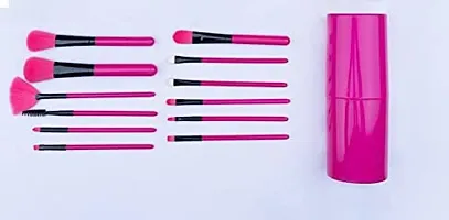 Sunaina Makeup Rose Pink Brush Set 12 Pcs Makeup Brushes set with Case Holder for Foundation, Eyeshadow, Eyeliner, Powder, Concealer, Contour Face Makeup womens (pack of 12)-thumb2