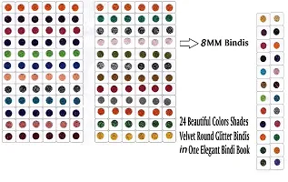 Sunaina Colorz Multicolor Bindis Glitter Round Velvet Tikka Bindiya Shining Sparkle Colorful Chamki Sticker Kumkum Bindi For Women  Girls-thumb1