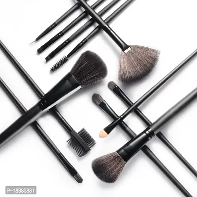 Sunaina Makeup Brushes 32 Piece Makeup Brush Set with Leather Bag Premium Foundation, Eye shadow, Blending Face Powder Setting Brush Face makeup Brushes Set (Black)-thumb2