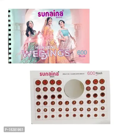 SUNAINA (original) Spiral Multicolor mix Design Ball border Mix Match Stone glitter Bindi Book For Women  Girls (pack of 600 Bindi)