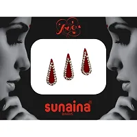 Sunaina New Love Collection Tilak Stone Border Multicolor/Red/Maroon Bindis For Women  Girls (pack of 3) (Maroon)-thumb1