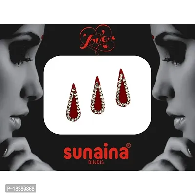 Sunaina New Love Collection Tilak Stone Border Multicolor/Red/Maroon Bindis For Women  Girls (pack of 3) (Maroon)-thumb2