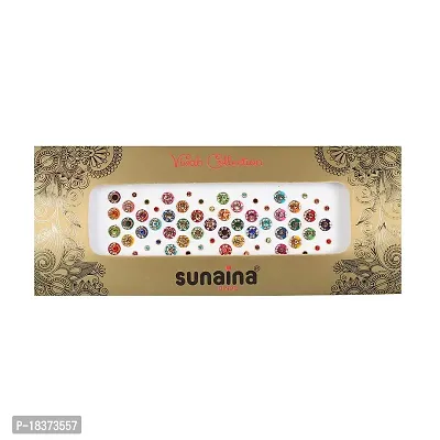 Sunaina Vivah Collection Multicolour Mix Design Round Bindis for Women [SVC914]