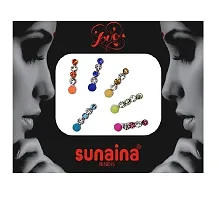 SUNAINA Love Collection White/Multicolor Stone Fabric Stick Bindis for Women  Girl (Pack of 3) (MULTICOLOR)-thumb1