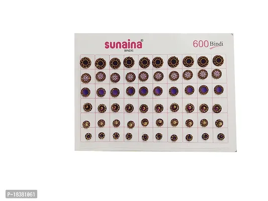 SUNAINA (original) Spiral Multicolor mix Design Ball border Mix Match Stone glitter Bindi Book For Women  Girls (pack of 600 Bindi)-thumb5