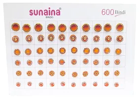 Sunaina (Original) Spiral Mix Design doubleshade stone border kundan golden ball border Mix Size Elegant bindi book For Women (Pack of 600 bindi)-thumb4