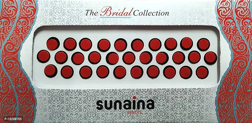 Sunaina Bridal Collection 2 Ply Red Round Bindis for Women (Size-1) [IN-SDPR101] (Pack of 3 Cards)-thumb0