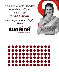 Sunaina New Gold Sticker Kumkum Forehead Deep Red Round Bindis Velvet Pottu/Bindi Box With 15 Cards/Flaps For Women  Girls-thumb1