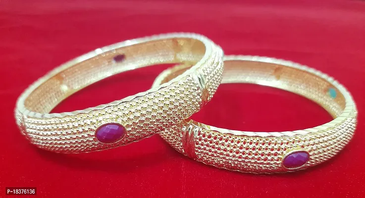 SUNAINA Designer Gold Plated Traditional Bangles Set of 2 For Woman  Girls-thumb2