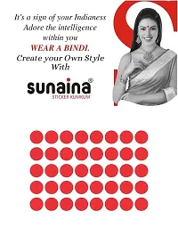 Sunaina New Gold Sticker Kumkum Forehead Round Bindis Velvet Pottu/Bindi Box With 15 Cards/Flaps For Women  Girls-thumb1