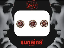 SUNAINA New Love Collection Fancy Designer Maroon Mix Shape Bindis For Women  Girls (Pack OF 3) (Round)-thumb1