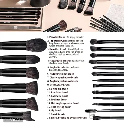 Sunaina Makeup Brushes 32 Piece Makeup Brush Set with Leather Bag Premium Foundation, Eye shadow, Blending Face Powder Setting Brush Face makeup Brushes Set (Black)-thumb4