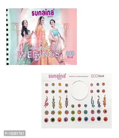 SUNAINA (original) New Spiral Multicolour Mix Design And Mix Size long Bindi Full Stone Bindi Book For Women (pack of 600 Bindi)