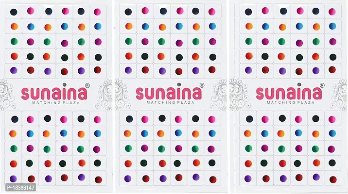 Sunaina Double Shade Matching Plaza Multicolor Round Bindis for Women  Girls (Size-4 (6MM))-thumb2