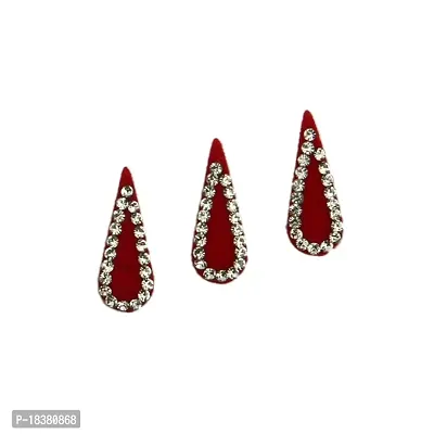 Sunaina New Love Collection Tilak Stone Border Multicolor/Red/Maroon Bindis For Women  Girls (pack of 3) (Maroon)