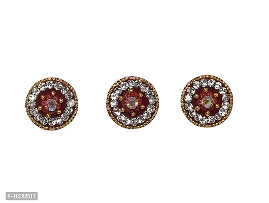 SUNAINA New Love Collection Fancy Designer Maroon Mix Shape Bindis For Women  Girls (Pack OF 3) (Round)