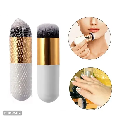 Sunaina Makeup Cosmetic Foundation/Blusher Brush Face powder Brush for Personal/Professional Use (Pack of 1) (White)-thumb3