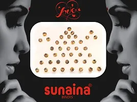 Sunaina New Love Collection Diamond Stone Bindis for Women  Girls [Pack Of 3] (Golden)-thumb1