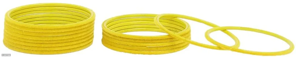 Sunaina Velvet Elegant Beautiful  Traditional Sytlish Bangles for Girls And Women (Yellow, 2.6)-thumb3