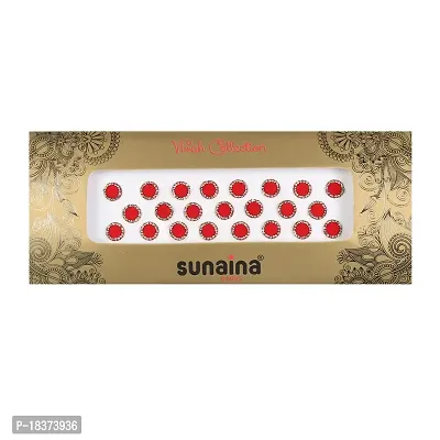 Sunaina Vivah Collection Red Stone Border Round Bindis for Women [SVC917]-thumb0