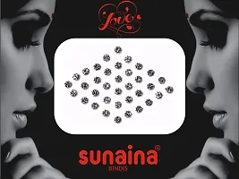 Sunaina New Love Collection Diamond Stone Bindis for Women  Girls [Pack Of 3] (Silver)-thumb1