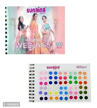 Sunaina Simple Plain Round Pastel Multicolour Forehead Sticker kumkum with diff Sizes spiral Bindi Booklet For Women  Girls (Mix Size Bindi Book - Total 600 bindis)