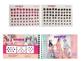 SUNAINA (original) Spiral Multicolor mix Design Ball border Mix Match Stone glitter Bindi Book For Women  Girls (pack of 600 Bindi)-thumb1