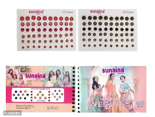 SUNAINA (original) Spiral Multicolor mix Design Ball border Mix Match Stone glitter Bindi Book For Women  Girls (pack of 600 Bindi)-thumb2